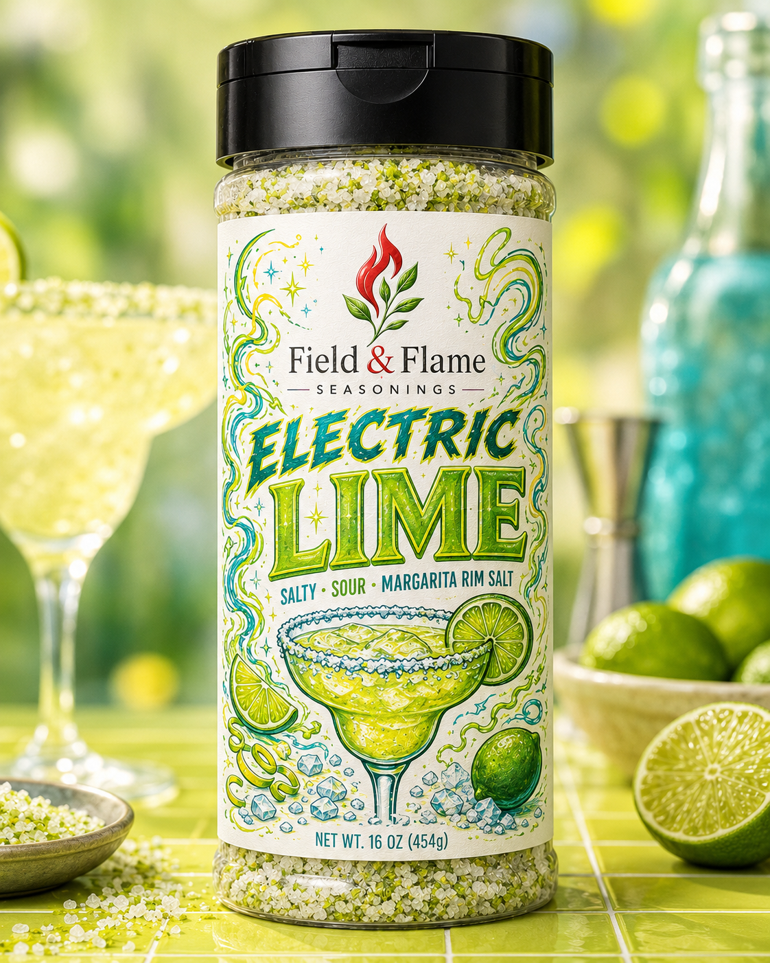 Electric Lime rim salt shaker